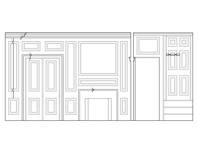 SECOND FLOOR BEDROOM SOUTH WALL ELEVATION
