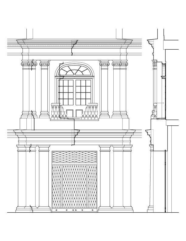 SOUTHEAST ENTRANCE ELEVATION