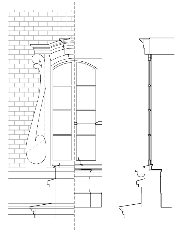 DORMER ELEVATION AND SECTION