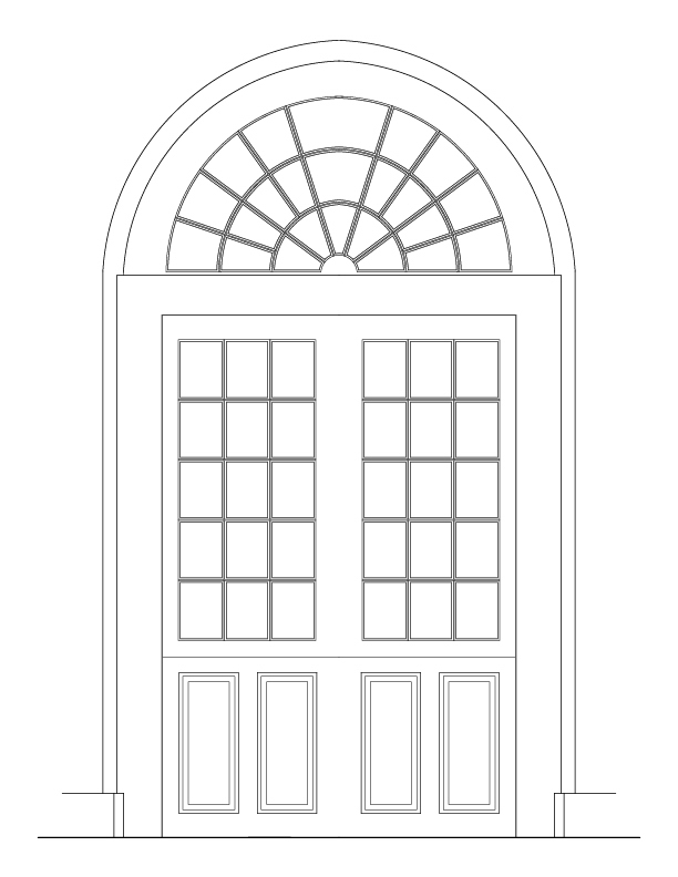 DOOR BETWEEN ROOM NO. 1 & LOGGIA INSIDE ELEVATION