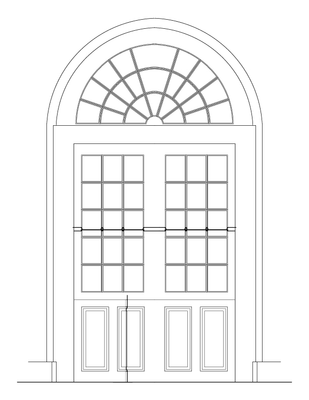 DOOR BETWEEN ROOM NO. 1 & LOGGIA INSIDE ELEVATION
