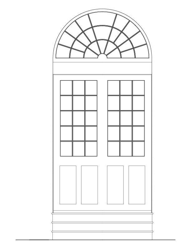 DOOR BETWEEN ROOM NO. 1 & CORRIDOR CORRIDOR SIDE ELEVATION