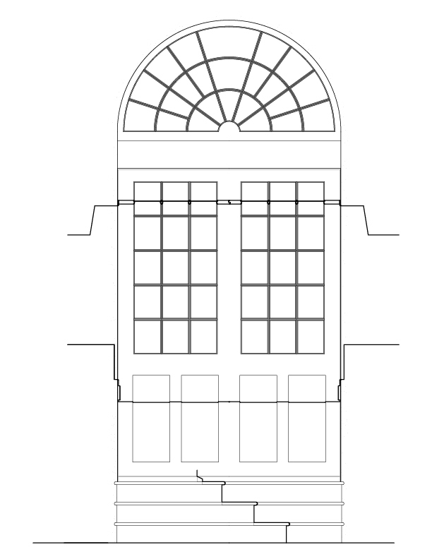 DOOR BETWEEN ROOM NO. 1 & CORRIDOR CORRIDOR SIDE ELEVATION