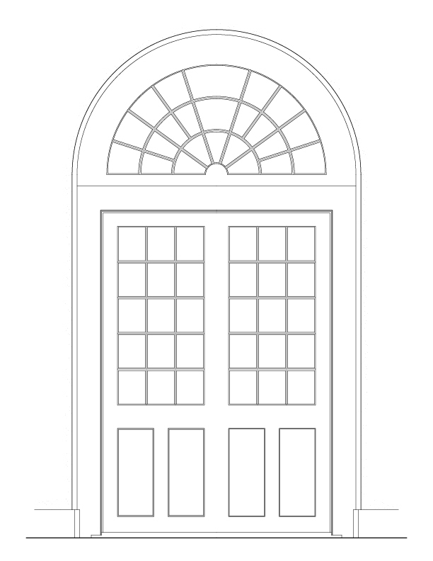 DOOR BETWEEN ROOM NO. 1 & CORRIDOR ROOM SIDE ELEVATION