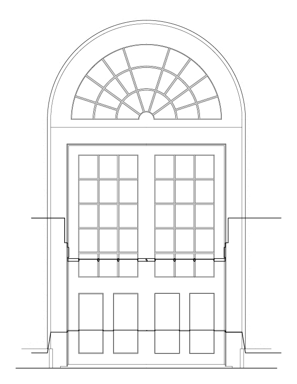 DOOR BETWEEN ROOM NO. 1 & CORRIDOR ROOM SIDE ELEVATION