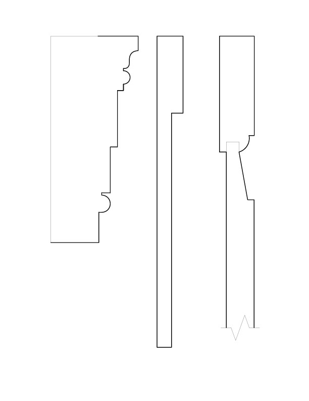 ELEVATIONS OF BAR MOULDINGS