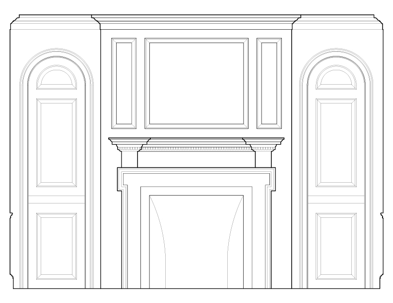 SOUTH ROOM EAST WALL ELEVATION