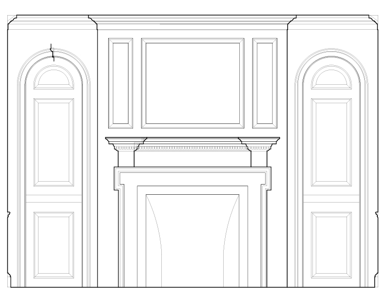 SOUTH ROOM EAST WALL ELEVATION