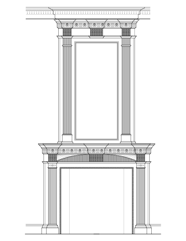 ROOM 201 SOUTHEAST MANTEL ELEVATION