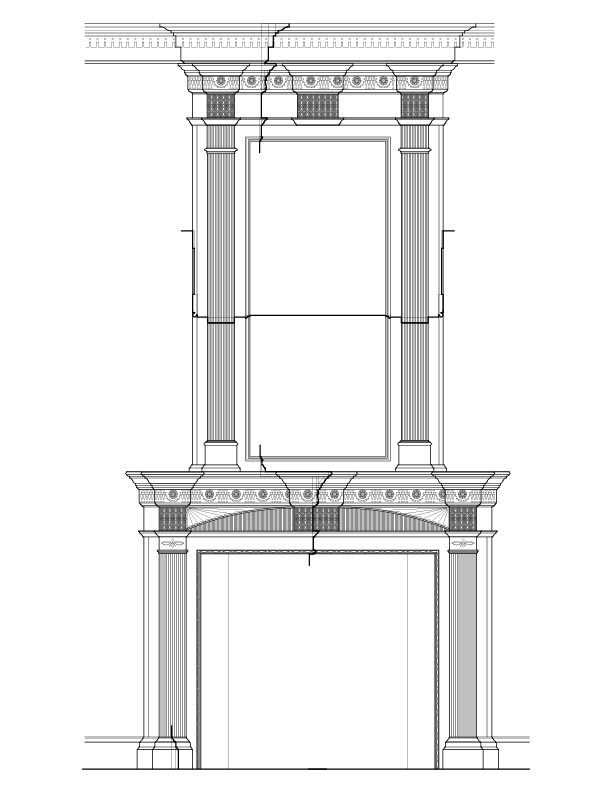 ROOM 201 SOUTHEAST MANTEL ELEVATION