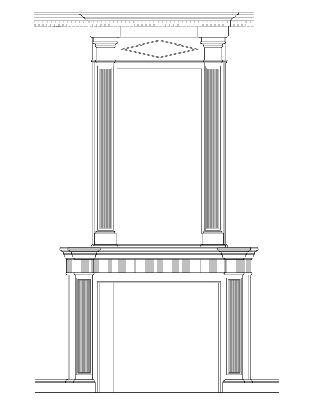 ROOM 201 NORTHWEST MANTEL ELEVATION
