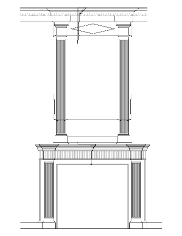 ROOM 201 NORTHWEST MANTEL ELEVATION