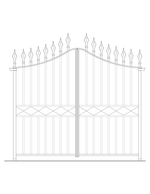 DETAILS OF GATE AT PORTE COCHERE