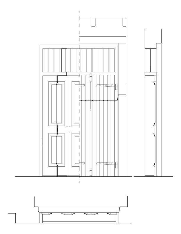 DOOR 101 ELEVATION AND SECTION