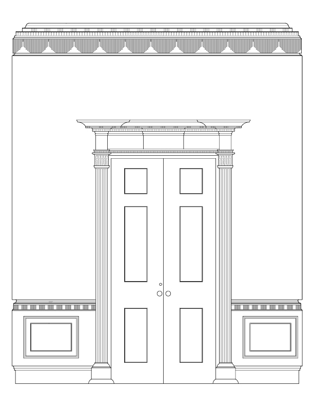 RECEPTION ROOM NORTH ELEVATION