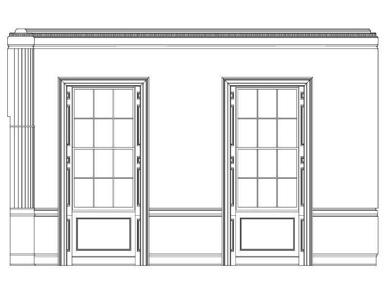 PIANO ROOM WEST ELEVATION