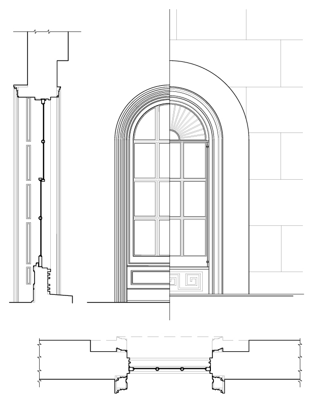 WINDOW 1 ELEVATION AND SECTION
