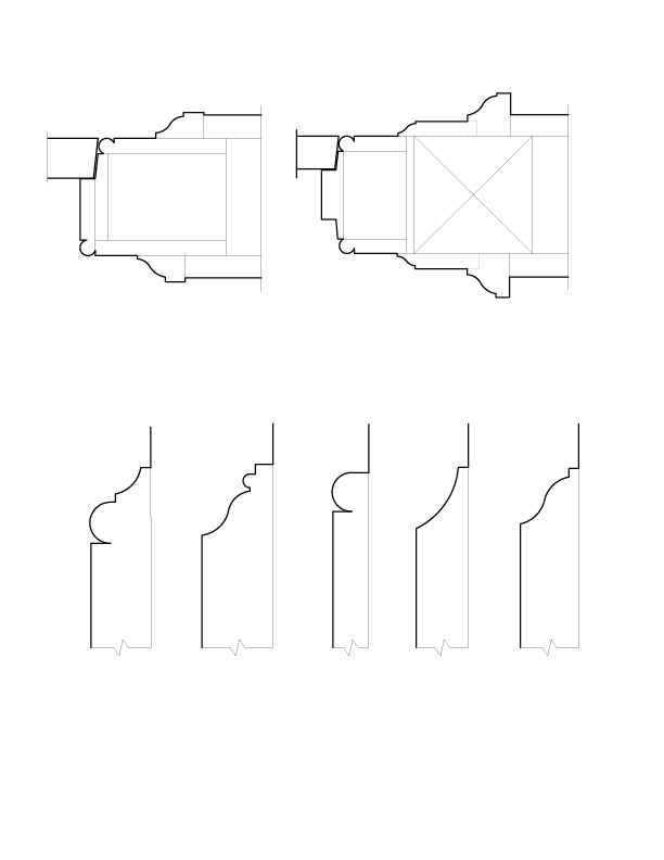 DOOR FRAME DETAILS AND BASEBOARDS