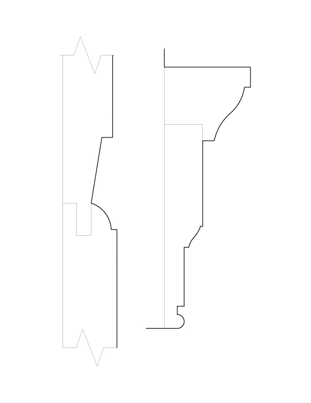 ST. GEORGE TUCKER HOUSE ARCHITRAVE AND PANEL MOULDING