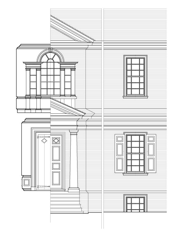 EAST INTERIOR AND EXTERIOR ELEVATION