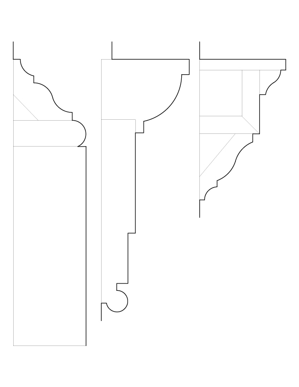 EAST SECOND FLOOR WINDOW MOULDINGS