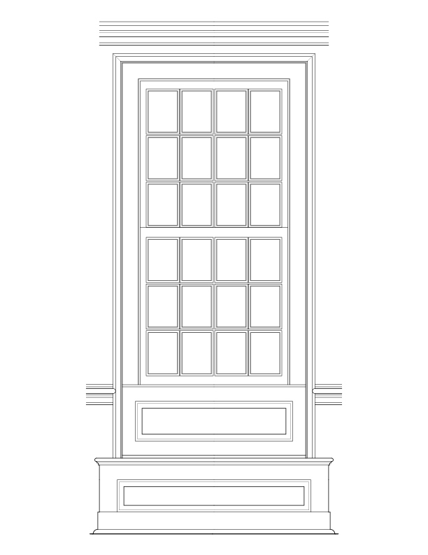 FIRST FLOOR INTERIOR WINDOW ELEVATION
