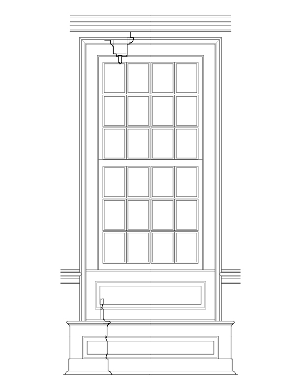 FIRST FLOOR INTERIOR WINDOW ELEVATION