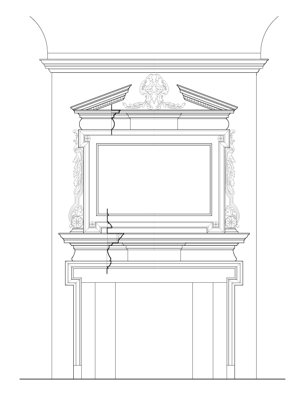 SOUTH ROOM FIREPLACE ELEVATION