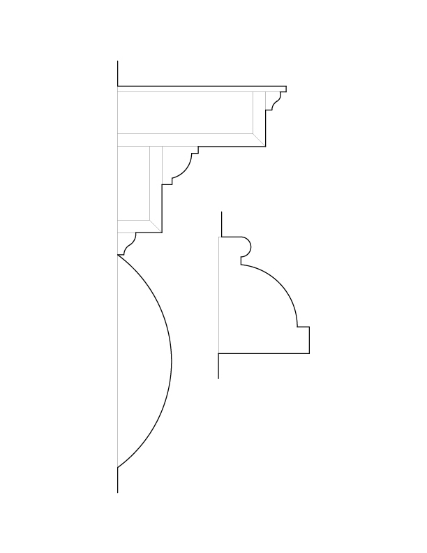 SOUTH ROOM FIREPLACE MOULDINGS