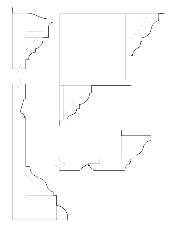 FIRST FLOOR BEAM AND PILASTERS MOULDINGS