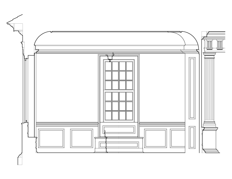 LIVING ROOM WEST WALL ELEVATION