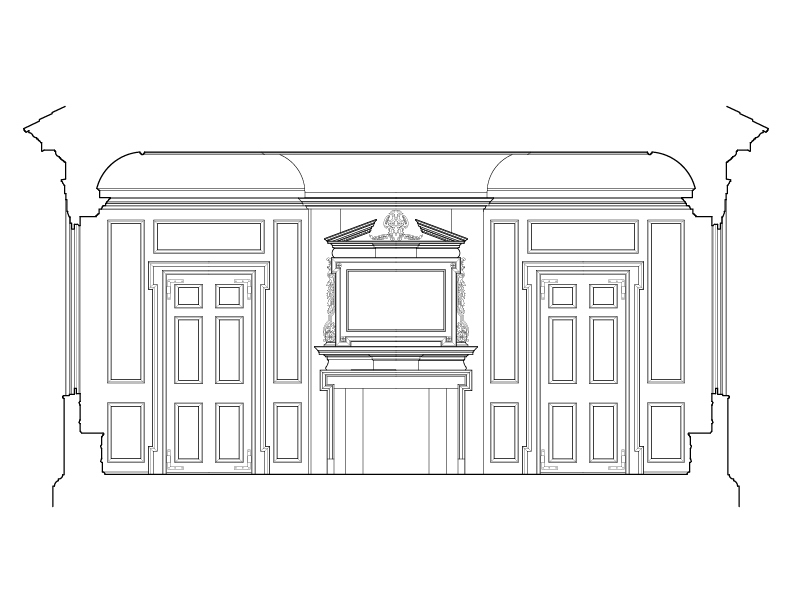 LIVING ROOM NORTH WALL ELEVATION