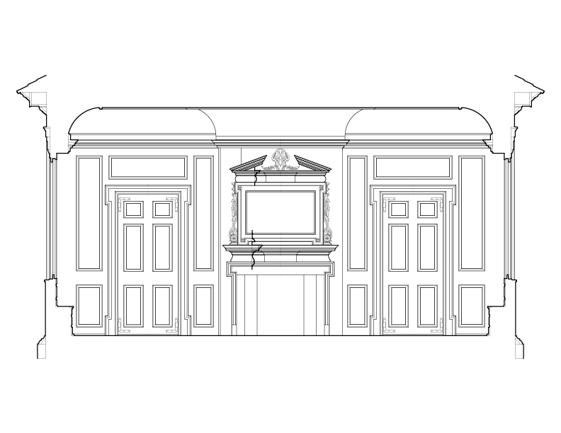 LIVING ROOM NORTH WALL ELEVATION