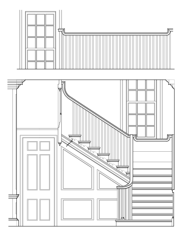 MAIN STAIRWAY NORTH ELEVATION