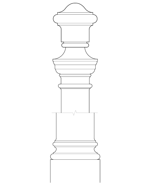 NEWEL POST AND HANDRAIL