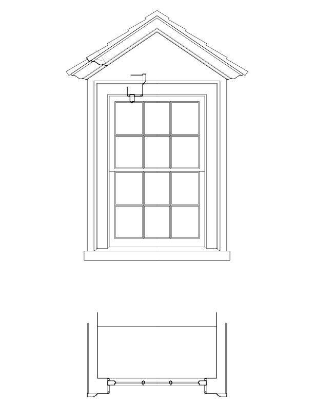 DORMER WINDOW NO. 303 ELEVATION AND PLAN