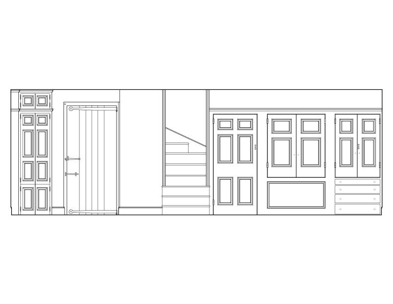 DINING ROOM SOUTHWEST WALL ELEVATION