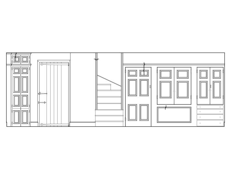 DINING ROOM SOUTHWEST WALL ELEVATION