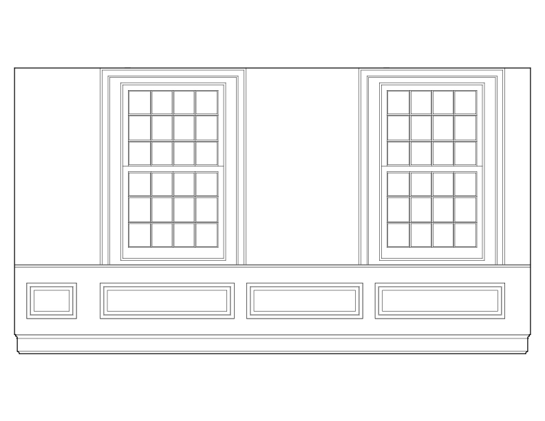 BACK PARLOR SOUTH WALL ELEVATION