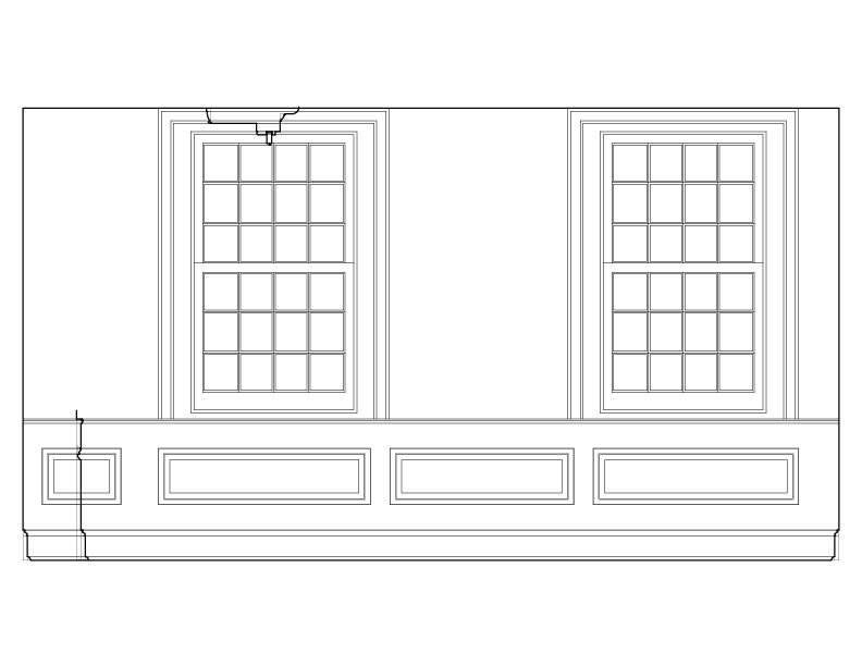 BACK PARLOR SOUTH WALL ELEVATION