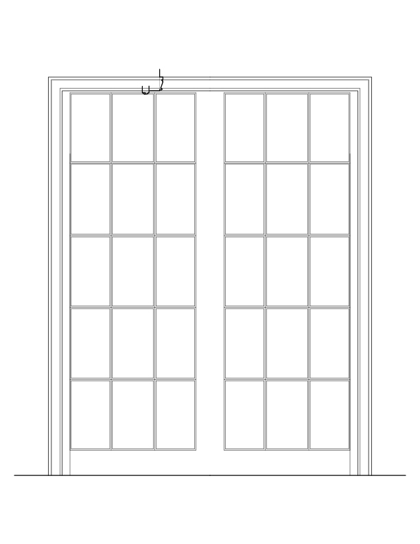 SLIDING DOORS NO. 104 & 121 INTERIOR ELEVATION