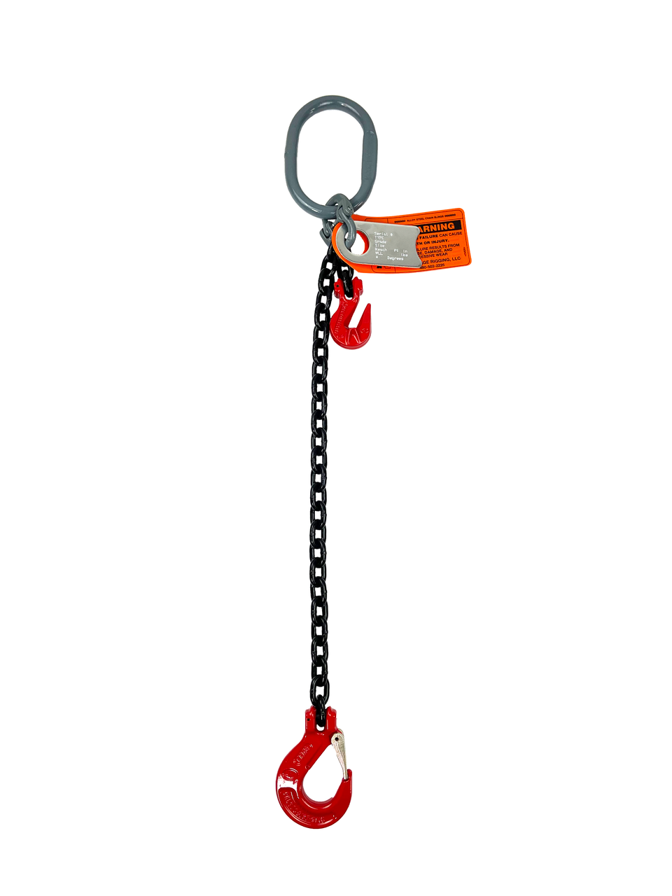 3/8" Grade 80 Single Leg Lifting Chain Sling With Grab Hook – Choose Your Length