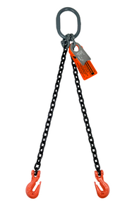 Chain Sling - 9/32" x 10' Double Leg with Grab Hook - Grade 100 Chain Sling - 9/32" x 10' Double Leg with Grab Hook - Grade 100