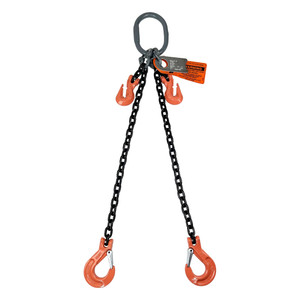 Chain Sling - 9/32" x 10' Double Leg with Sling Hooks and Adjusters - Grade 100 - Main