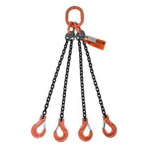 Chain Sling - 1/2" x 6' Quad Leg with Sling Hooks - Grade 100 - Main