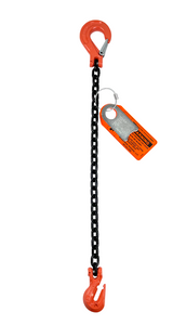 Chain Sling - 1/2" x 5' Single Leg with Grab and Sling Hook - Grade 100 Chain Sling - 1/2" x 5' Single Leg with Grab and Sling Hook - Grade 100
