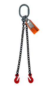 Chain Sling - 1/2" x 5' Double Leg with Grab Hooks - Grade 80 Chain Sling - 1/2" x 5' Double Leg with Grab Hooks - Grade 80