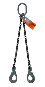Chain Sling - 9/32" x 5' Double Leg with Positive Locking Hooks - Grade 80 Chain Sling - 9/32" x 5' Double Leg with Positive Locking Hooks - Grade 80