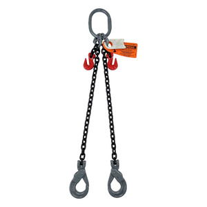 Chain Sling - 5/16" x 10' Double Leg with Positive Locking Hooks and Adjusters - Grade 80 - Main