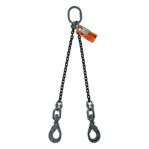 Chain Sling - 9/32" x 6' Double Leg with Swivel Positive Locking Hooks - Grade 80 - Main